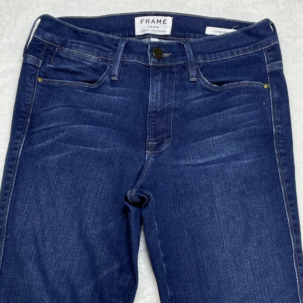 FRAME Jeans Womens Size 27 Blue Le High Skinny Ankle High Rise Dark Wash 27x28 - Picture 2 of 11